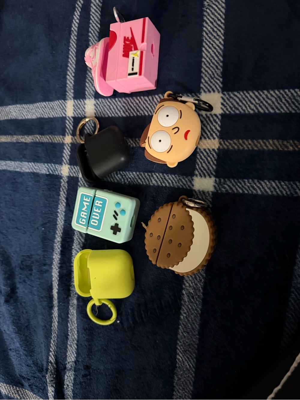Apple Pink Shoe & Assorted Novelty AirPods Case Keychain Bundle